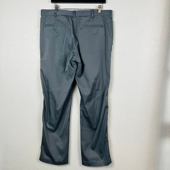 Nike Golf Zip Front Pants Dri Fit Grey Athletic Sport - 36x32 - Picture 3 of 4